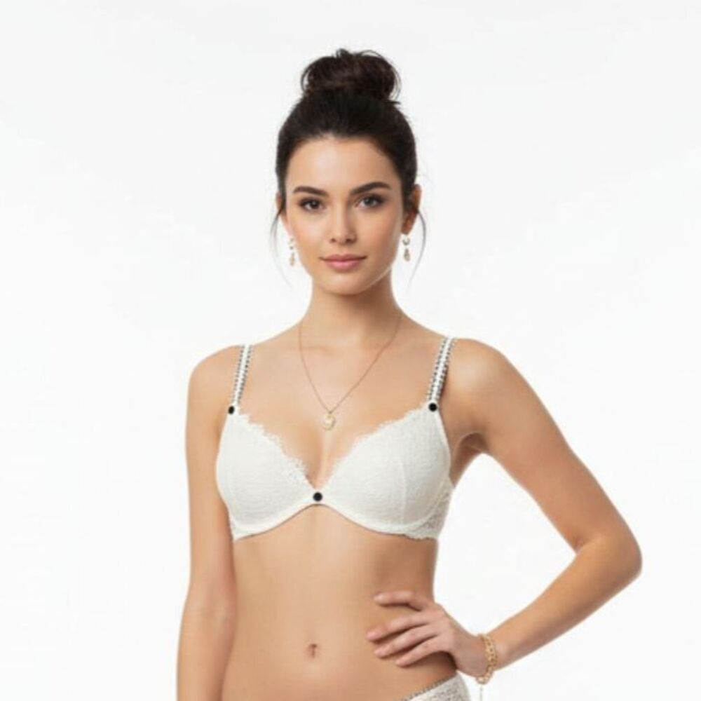 Felina Ivory Padded Lucia Lace Underwire Bra 32D NEW